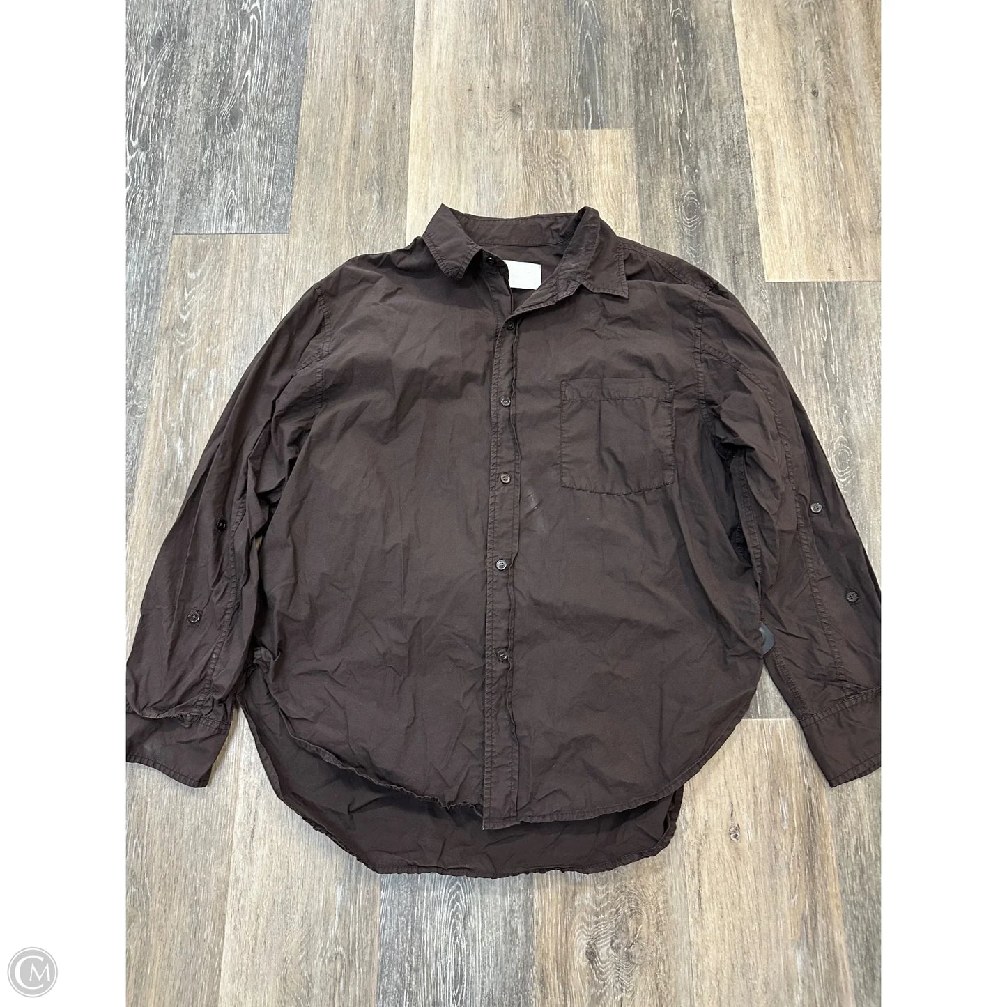 Blouse Long Sleeve By Citizens Of Humanity In Brown, Size: L