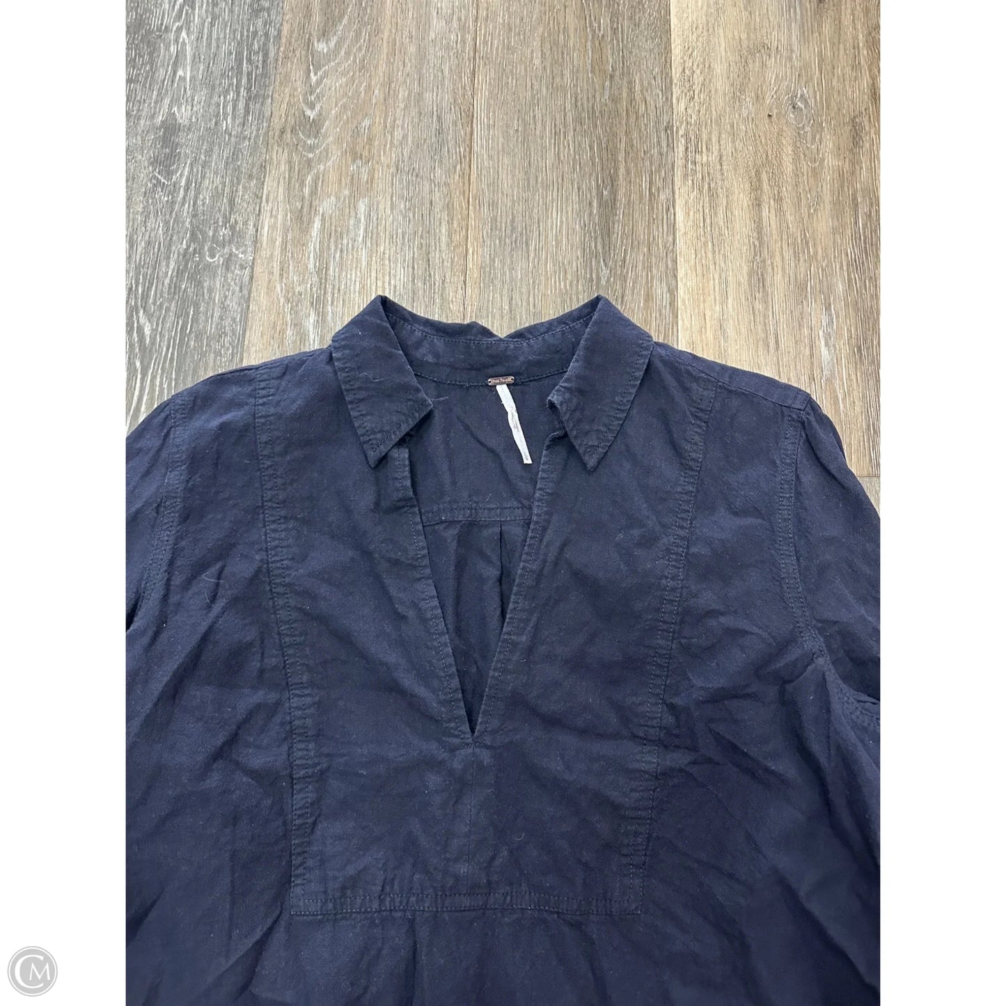 Blouse Long Sleeve By Free People In Navy, Size: L