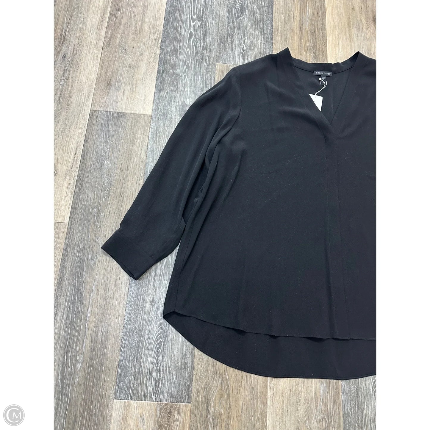 Blouse Long Sleeve By Eileen Fisher In Black, Size: 2x