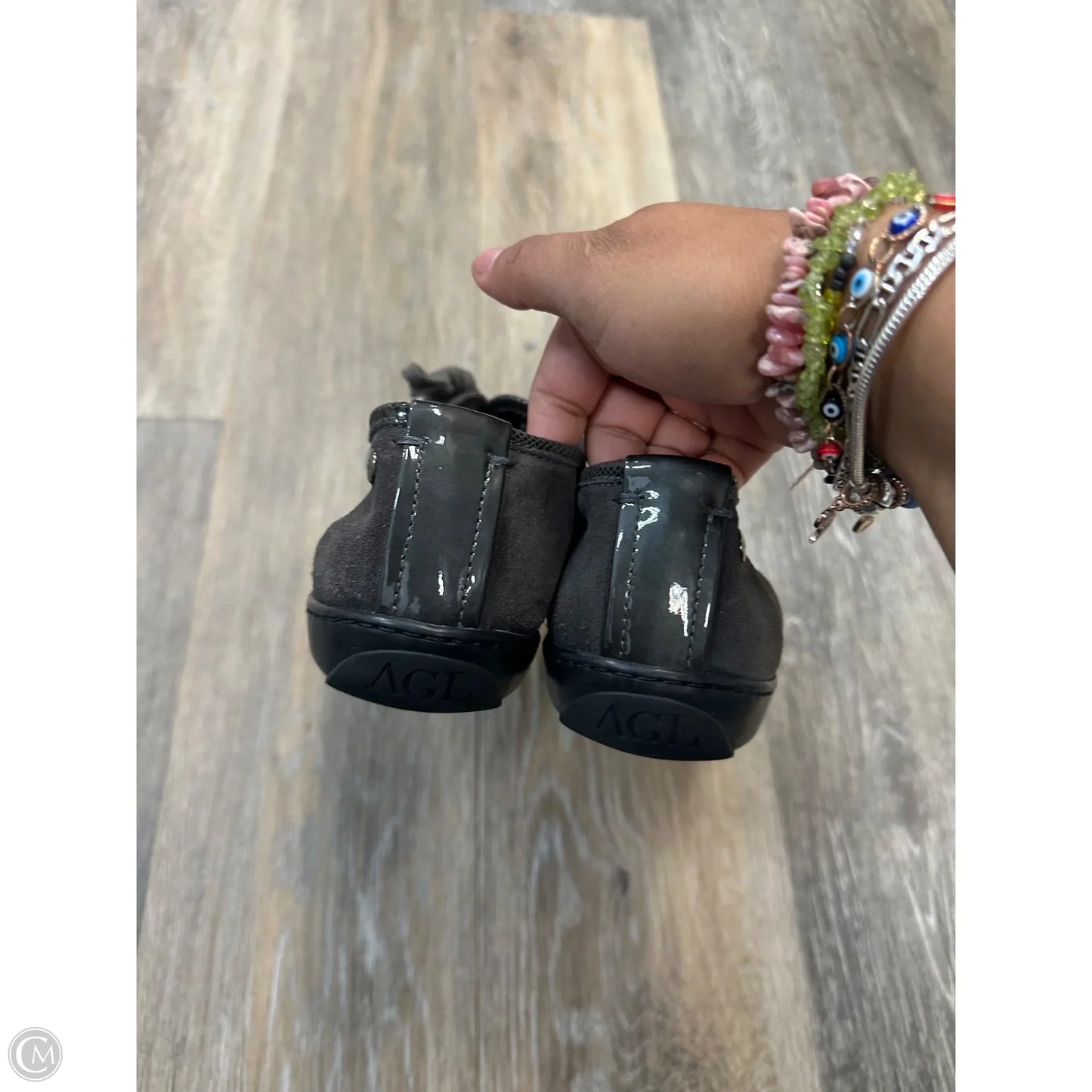 Shoes Sneakers By Agl In Grey, Size: 9