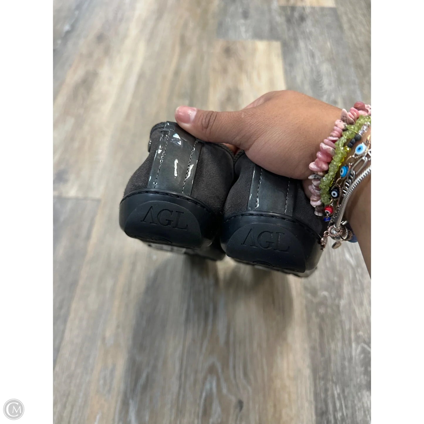 Shoes Sneakers By Agl In Grey, Size: 9