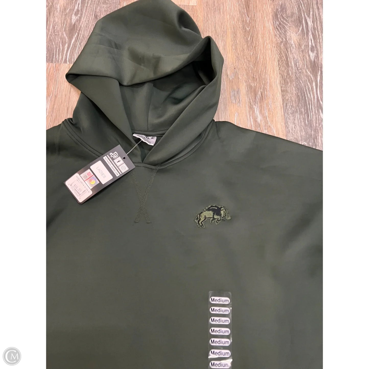 Athletic Sweatshirt Hoodie By Authentic In Green, Size: M