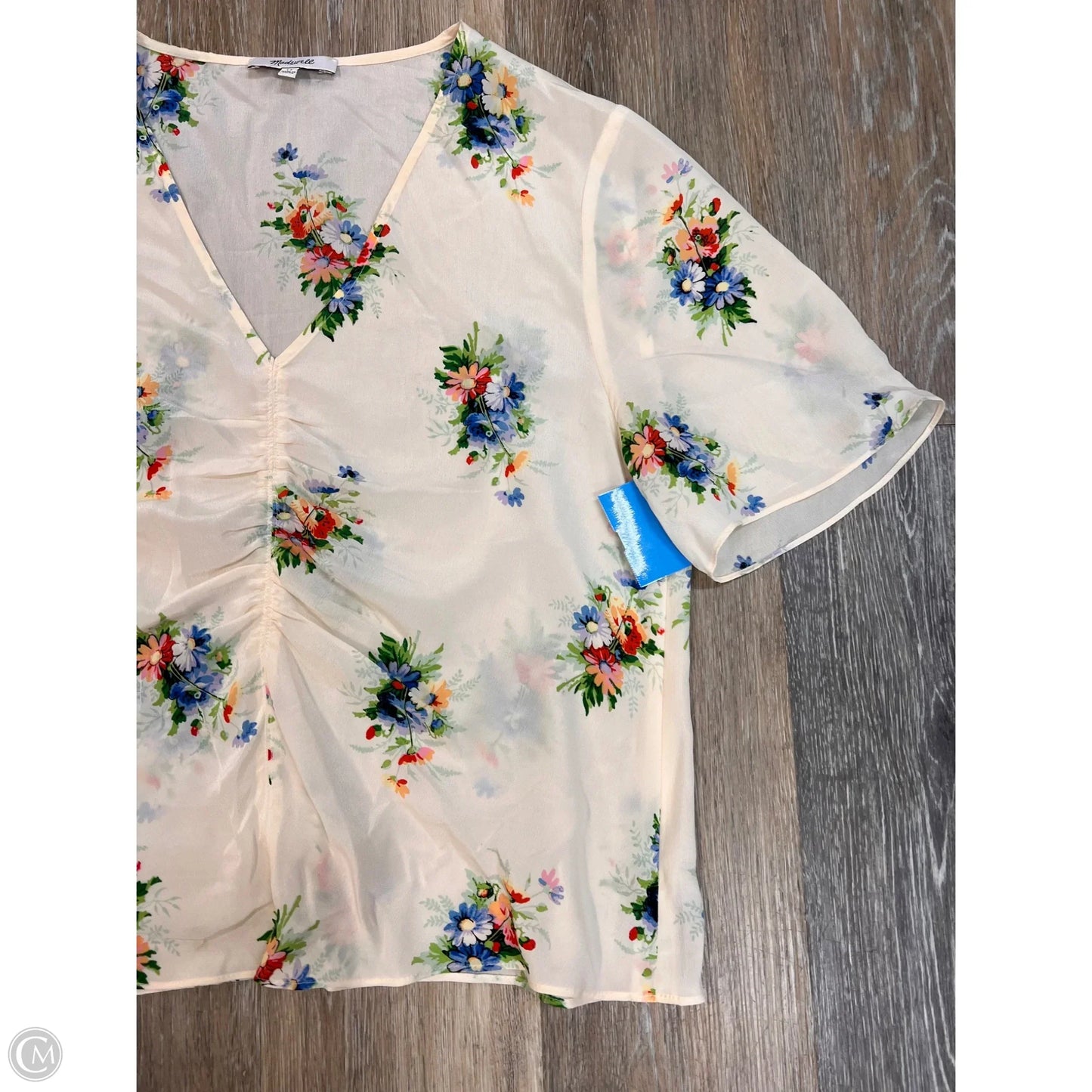 Blouse Short Sleeve By Madewell In Floral Print, Size: L