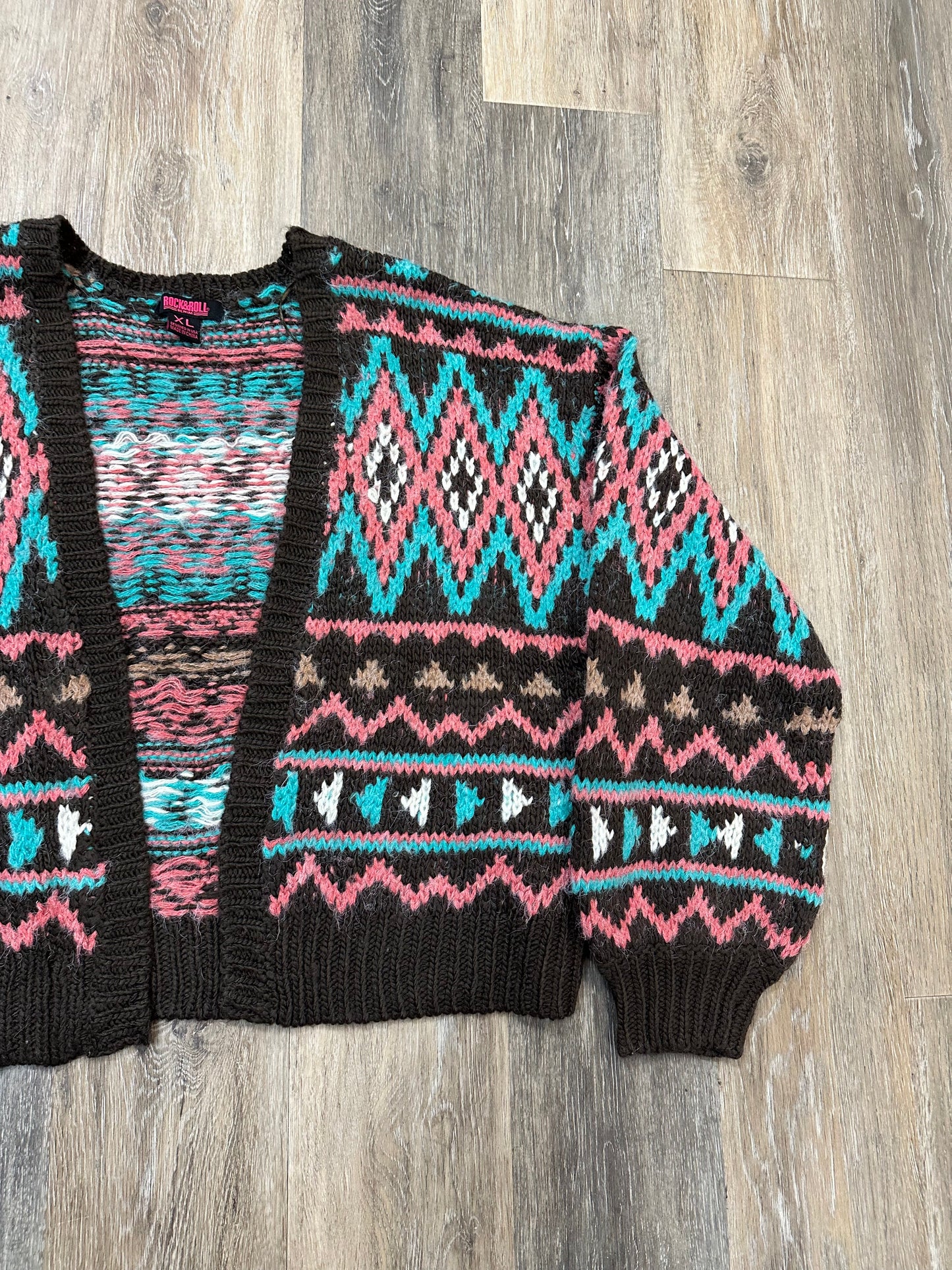 Sweater Cardigan By Rock & Roll In Multi-colored, Size: Xl