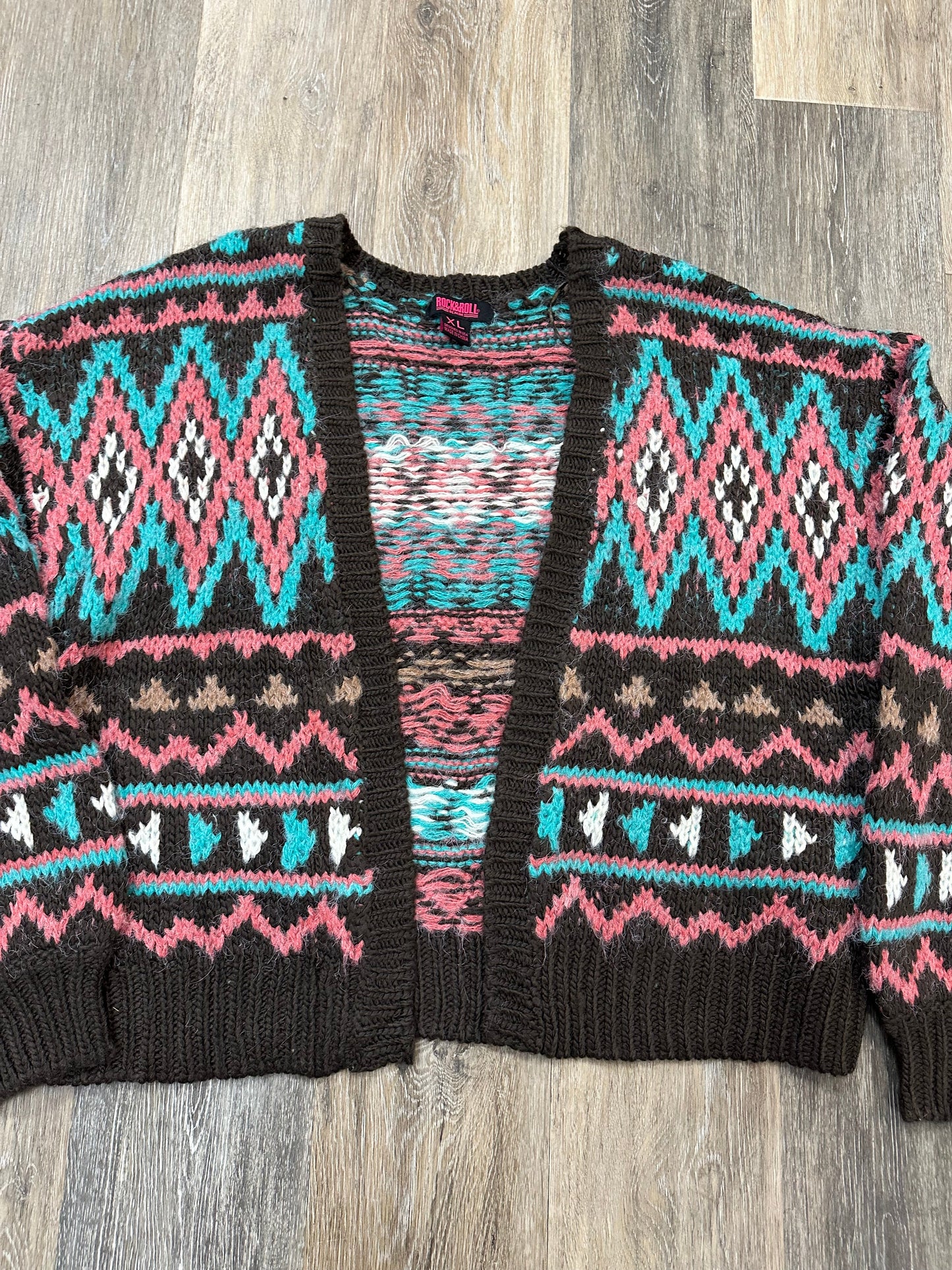 Sweater Cardigan By Rock & Roll In Multi-colored, Size: Xl