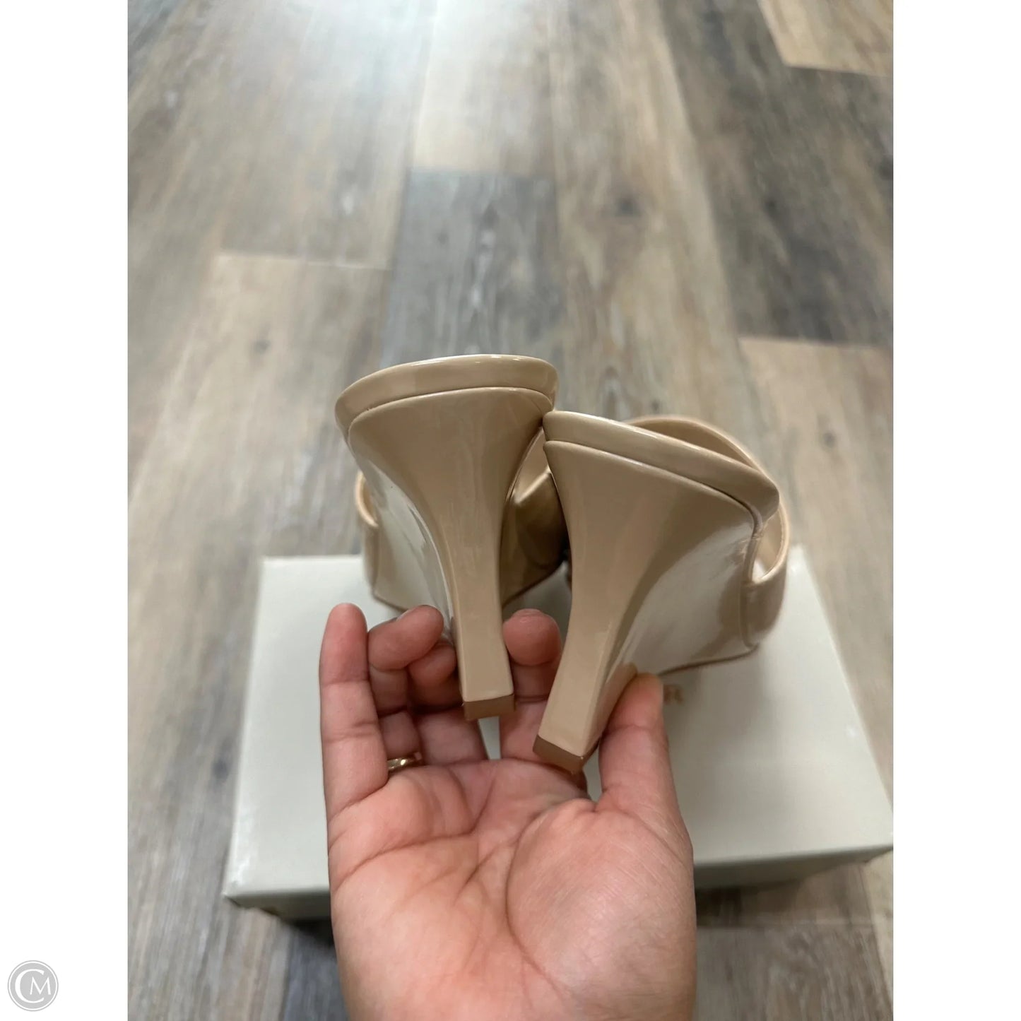 Sandals Heels Wedge By Marc Fisher In Tan, Size: 9.5