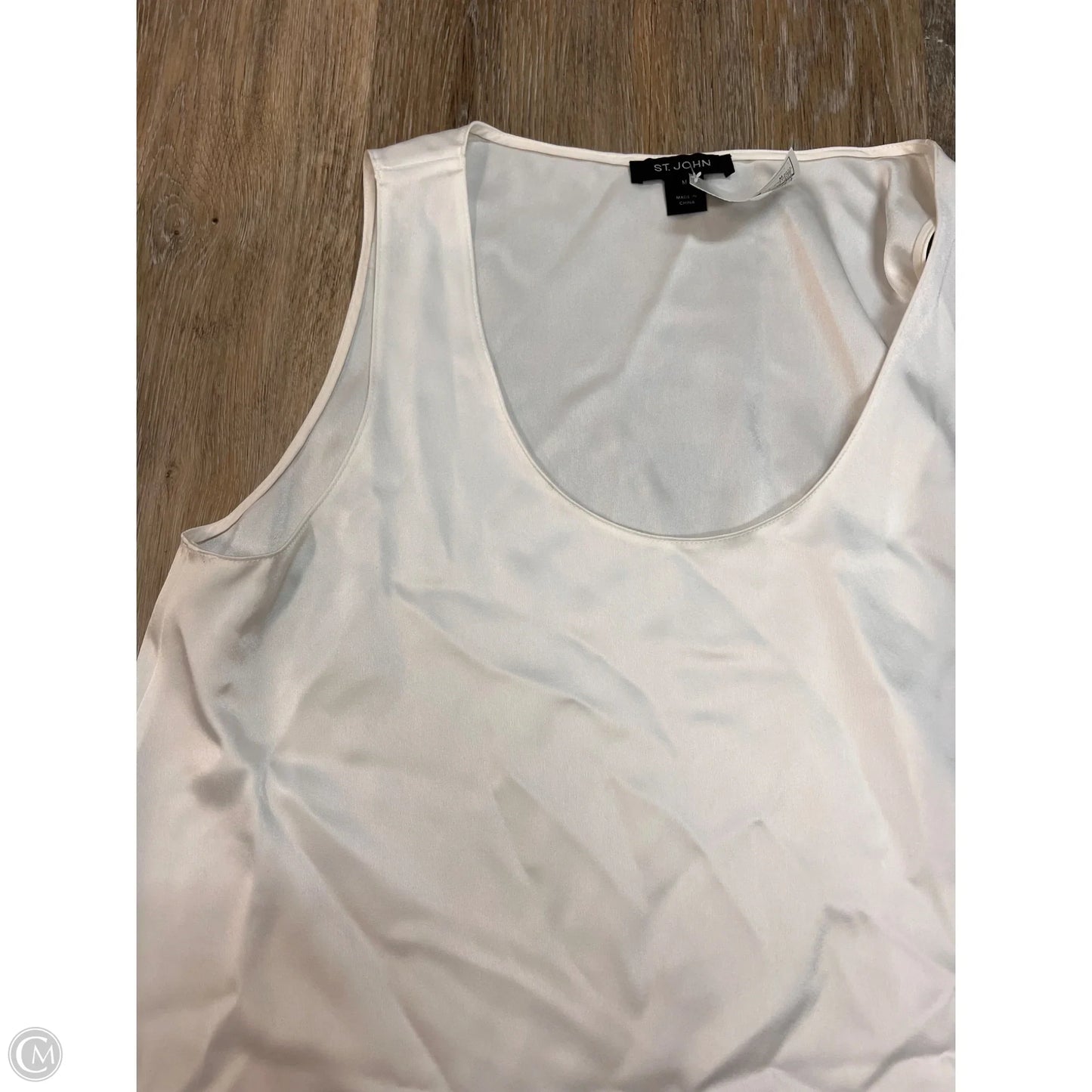 Top Sleeveless Designer By St John Collection In White, Size: M