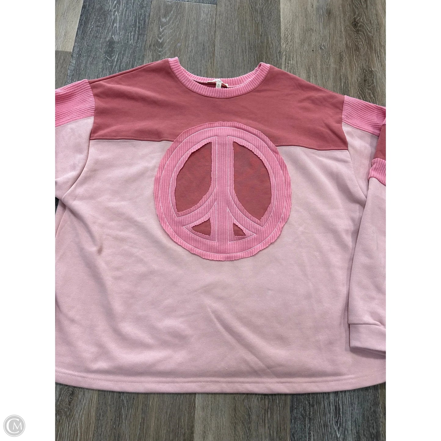 Top Long Sleeve By Easel In Pink, Size: L