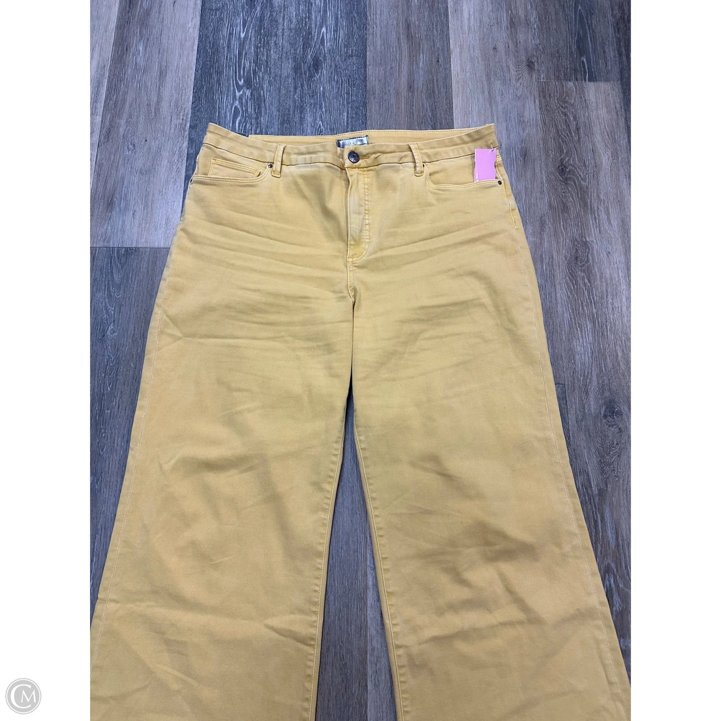 Jeans Straight By Kut In Yellow, Size: 18