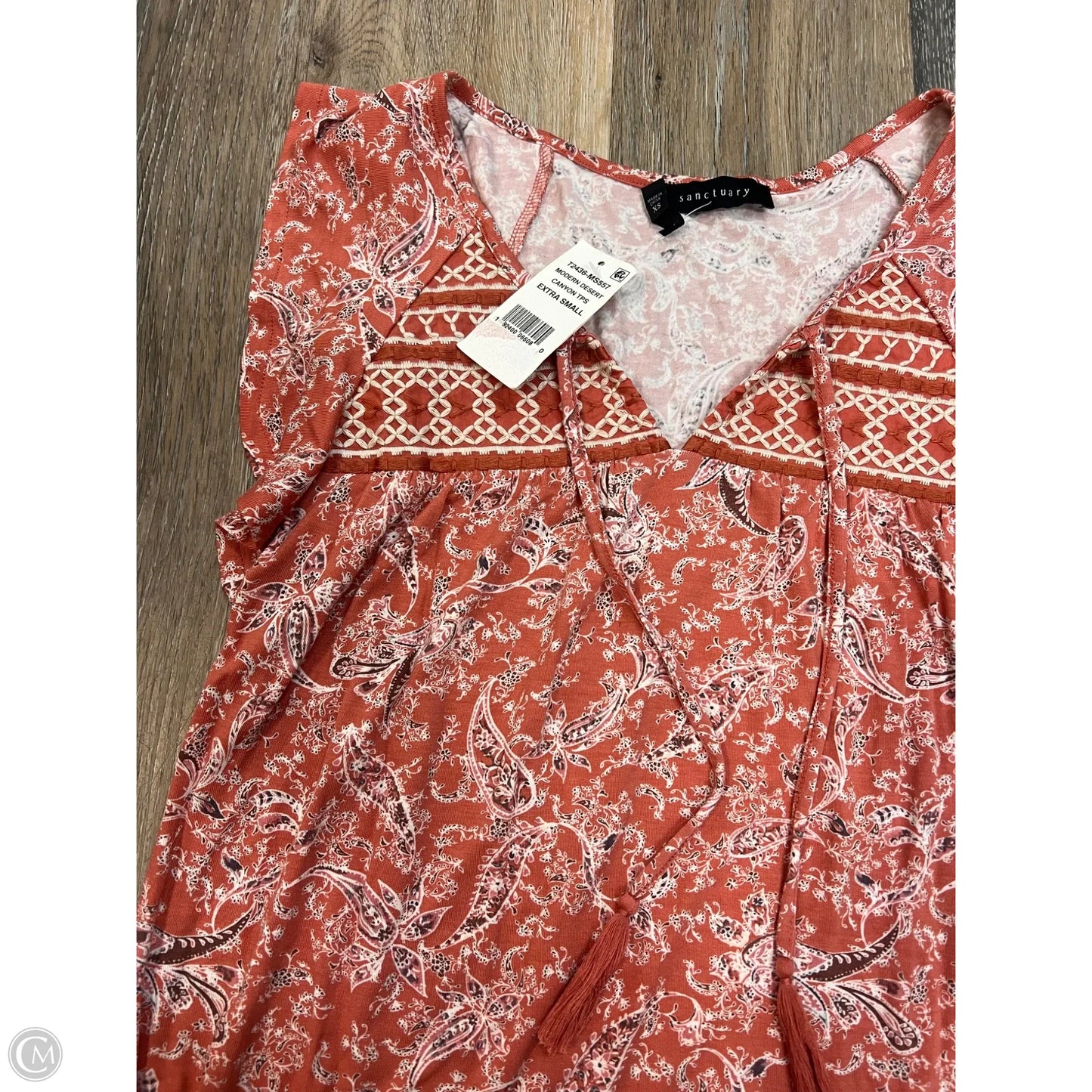 Blouse Short Sleeve By Sanctuary In Peach, Size: Xs