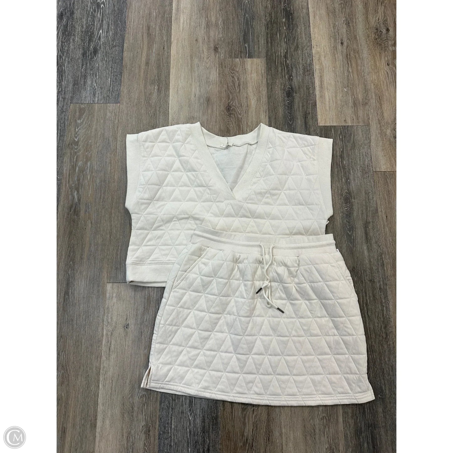 Skirt Set 2pc By Entro In Cream, Size: L