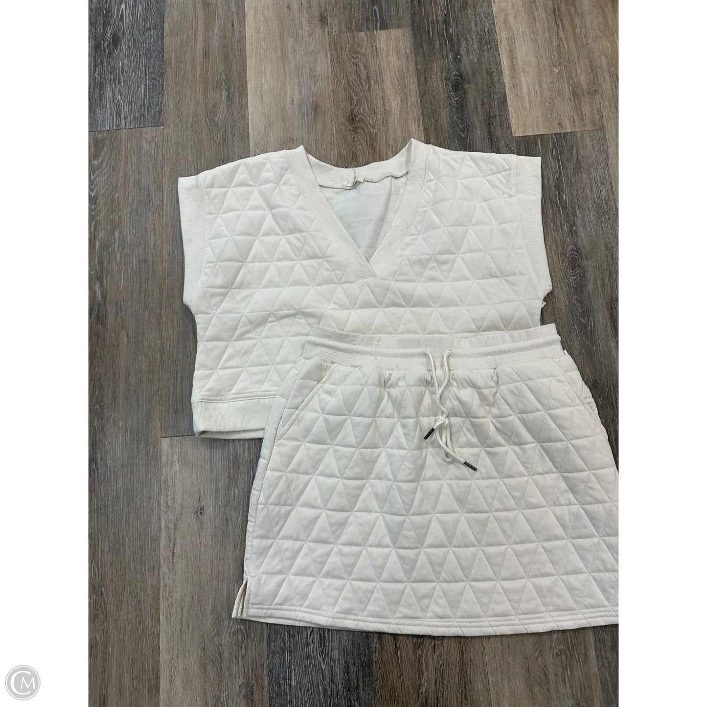 Skirt Set 2pc By Entro In Cream, Size: L