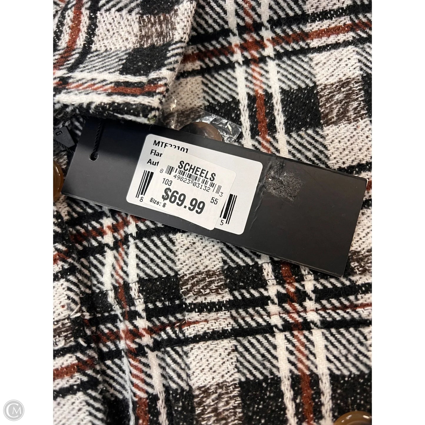 Jacket Shirt By Mikarose In Plaid Pattern, Size: S
