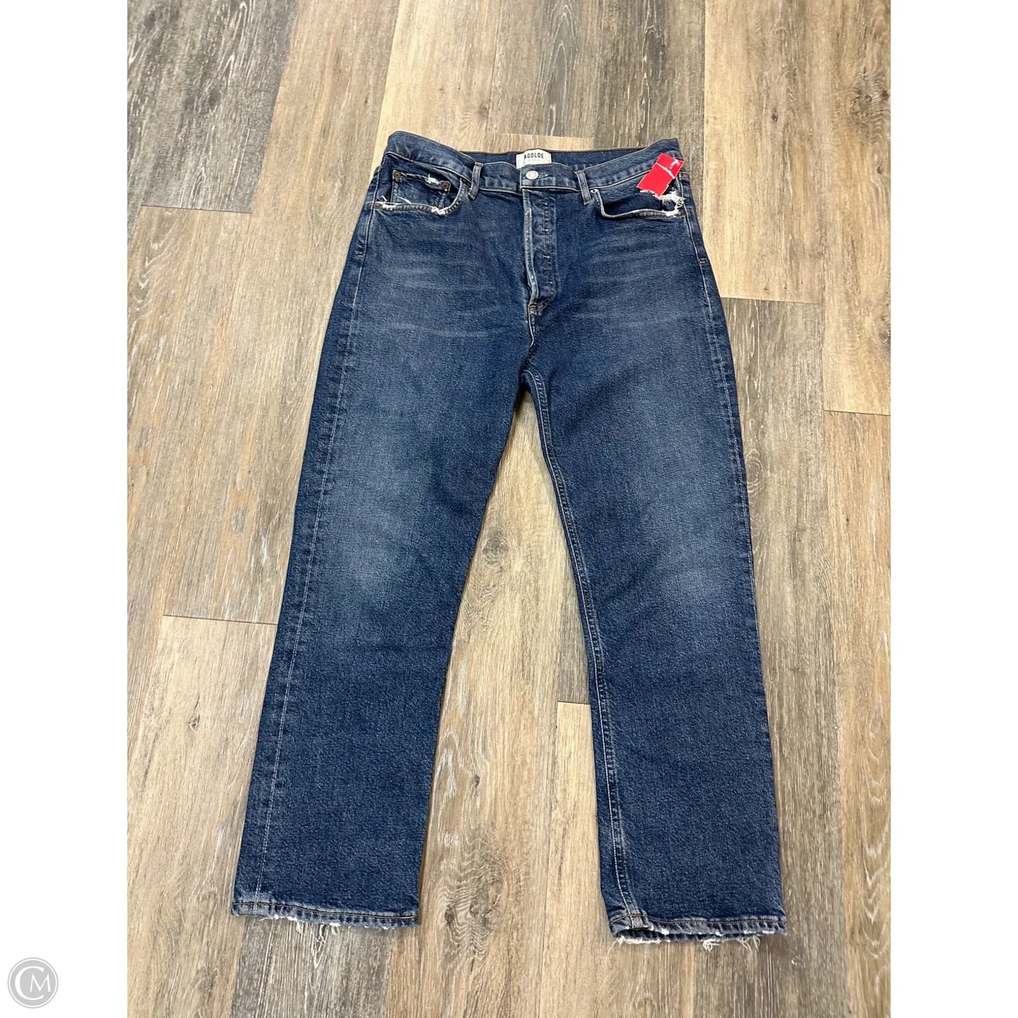 Jeans Straight By Agolde In Blue Denim, Size: 10