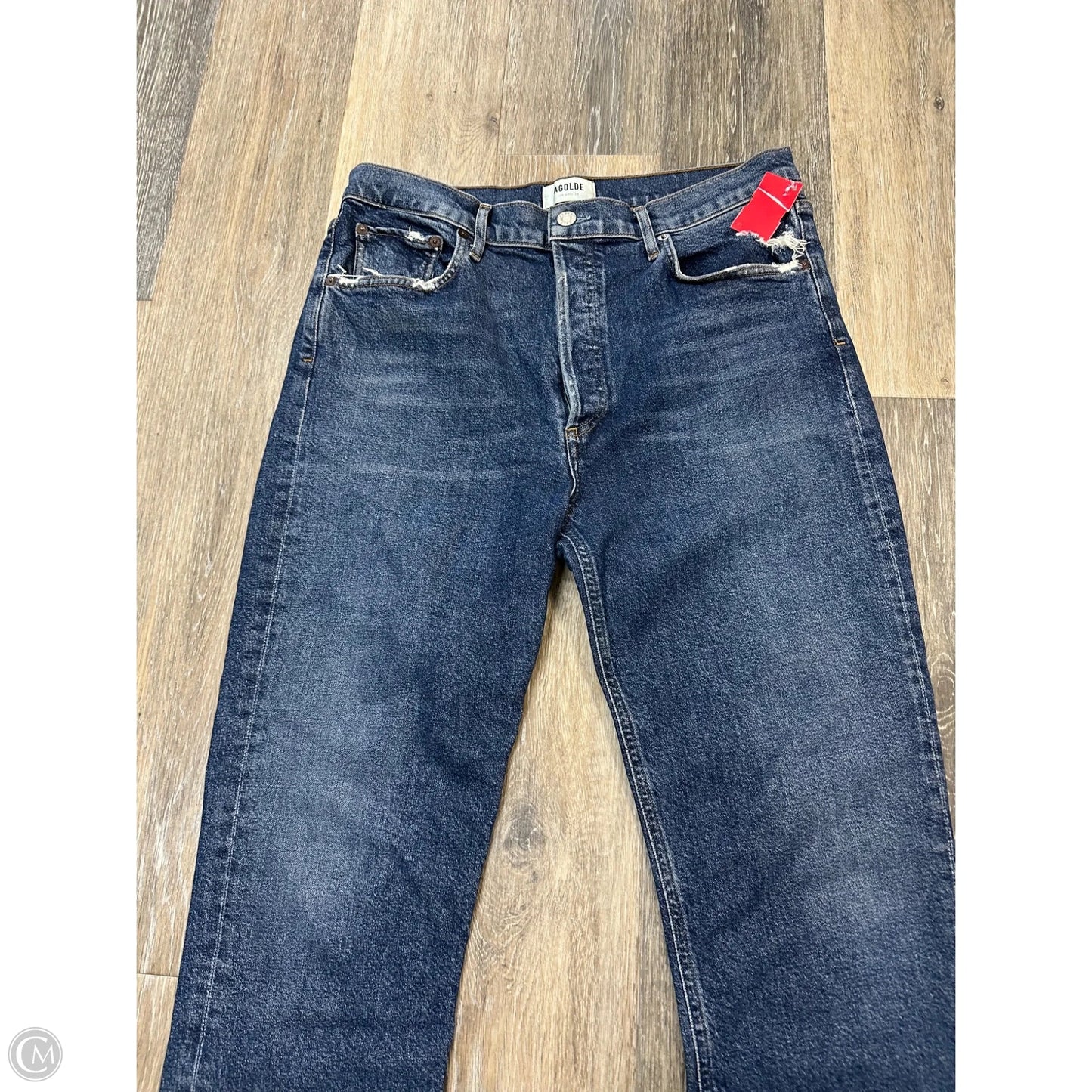 Jeans Straight By Agolde In Blue Denim, Size: 10