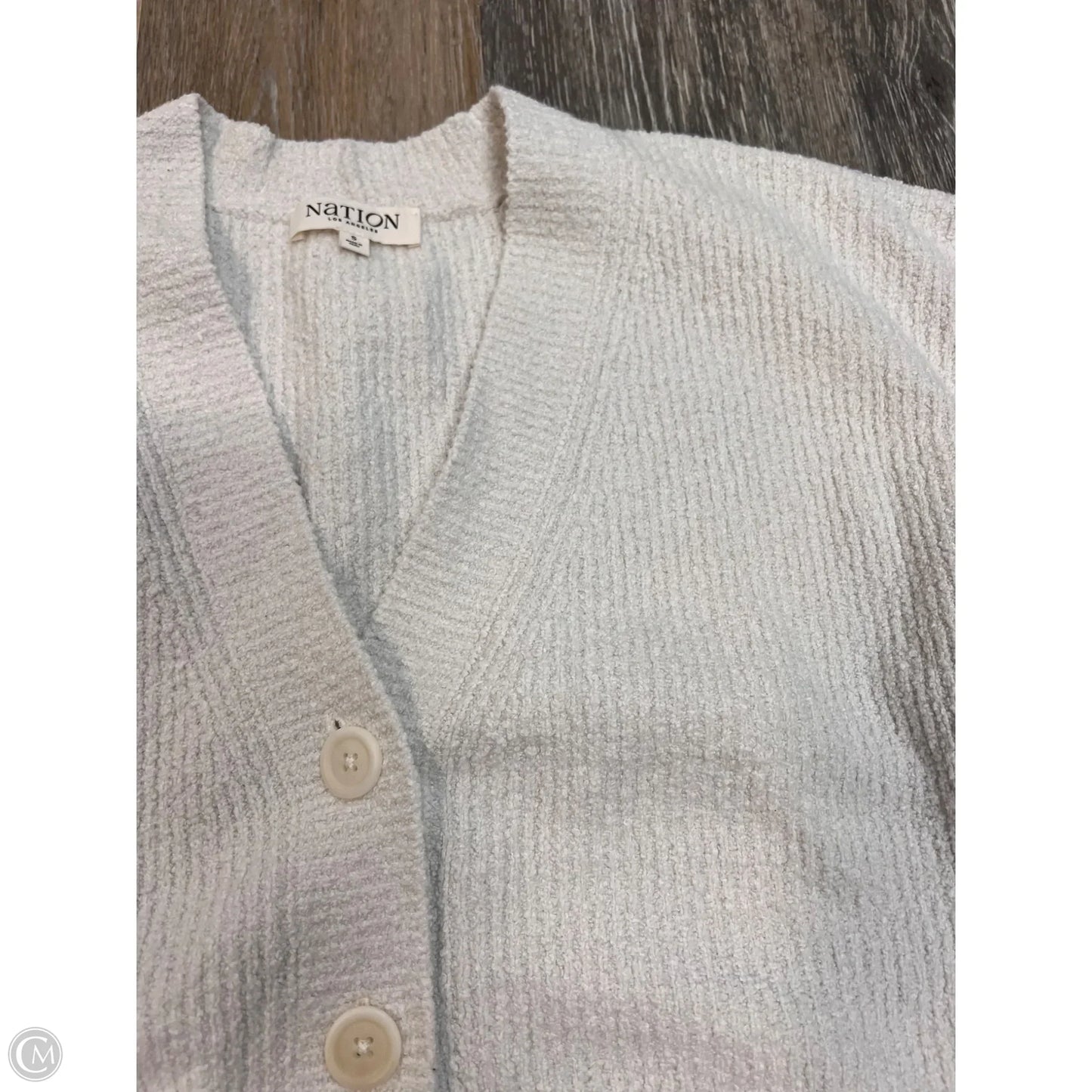 Sweater Cardigan By Nation In White, Size: S