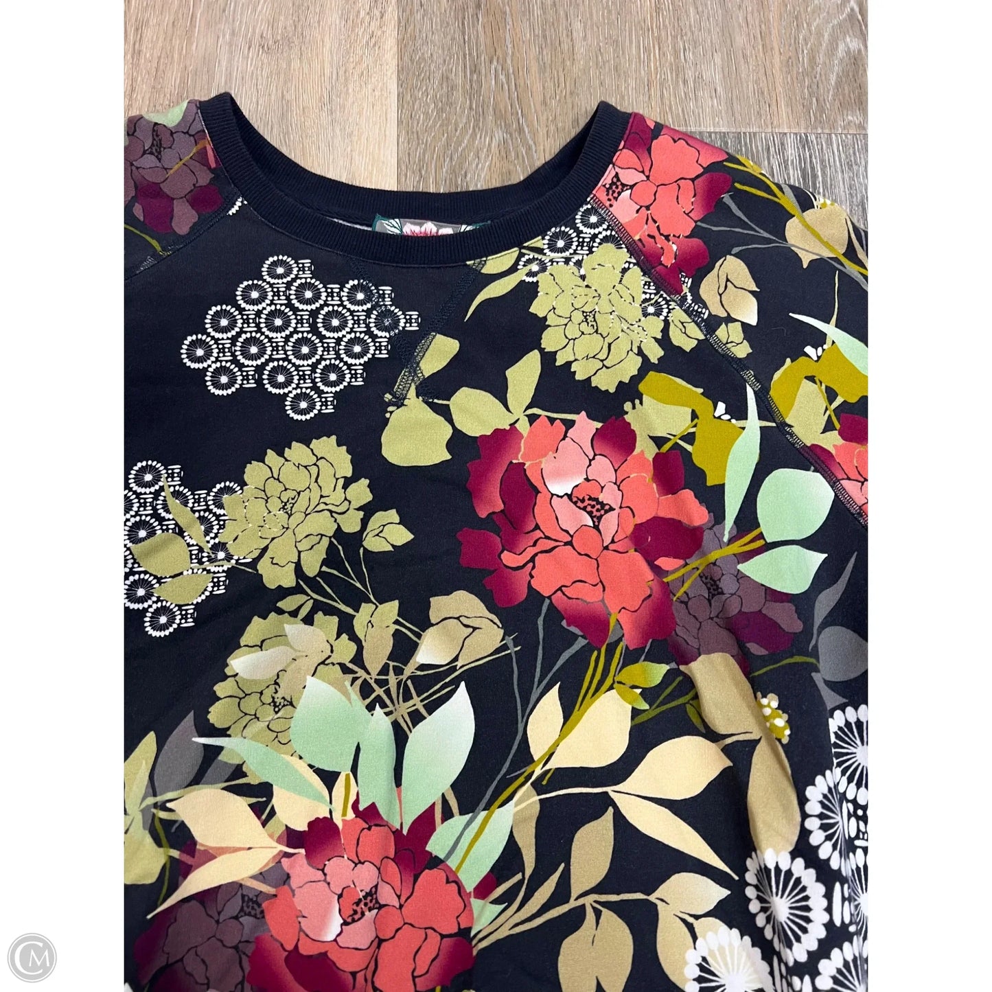 Sweatshirt Crewneck By Johnny Was In Floral Print, Size: L