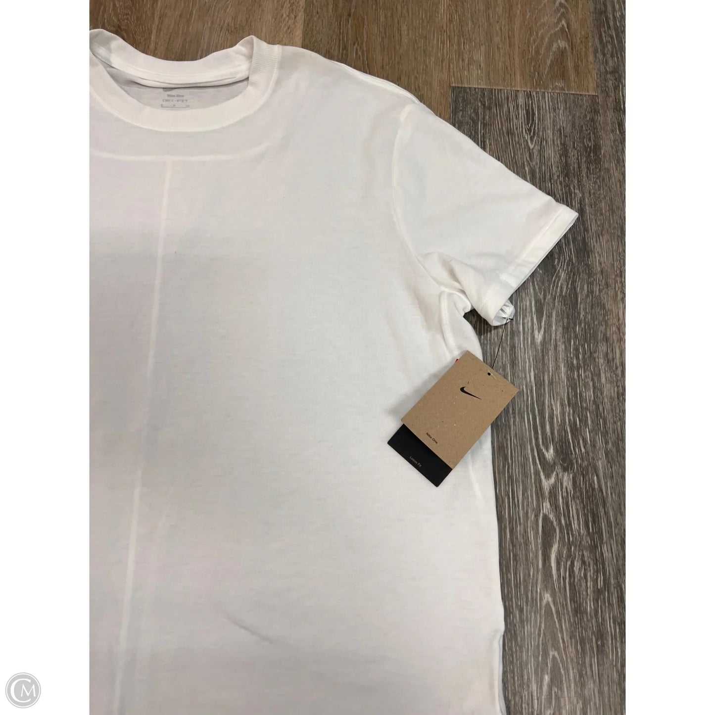 -Athletic Top Short Sleeve By Nike Apparel In White, Size: S