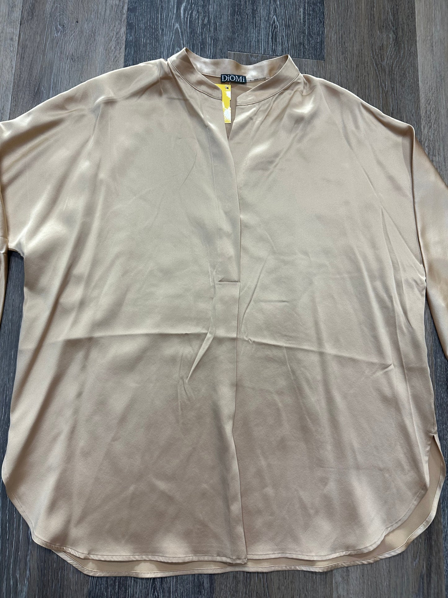 Blouse Long Sleeve By Diomi In Gold, Size: S