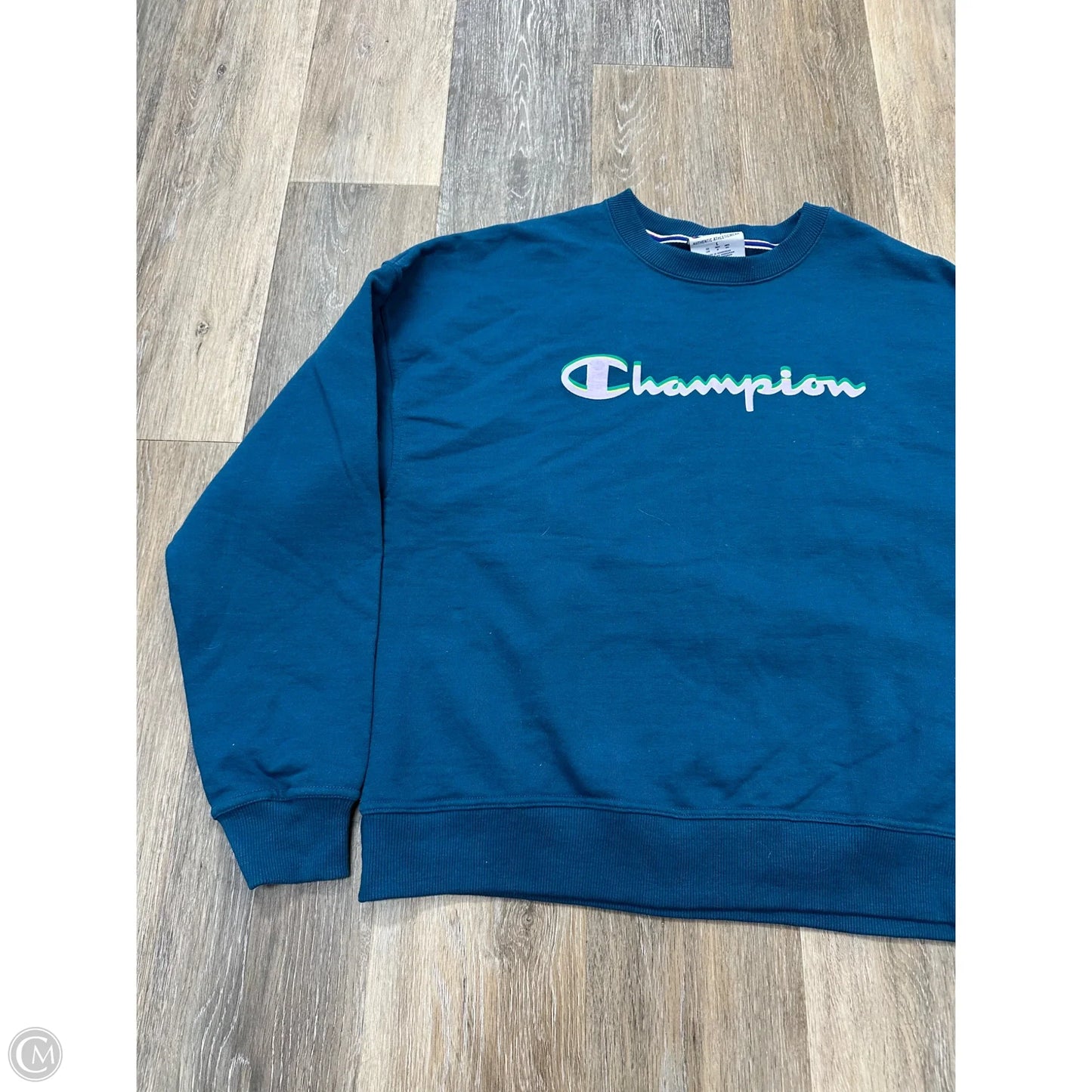 Athletic Sweatshirt Crewneck By Champion In Blue, Size: L