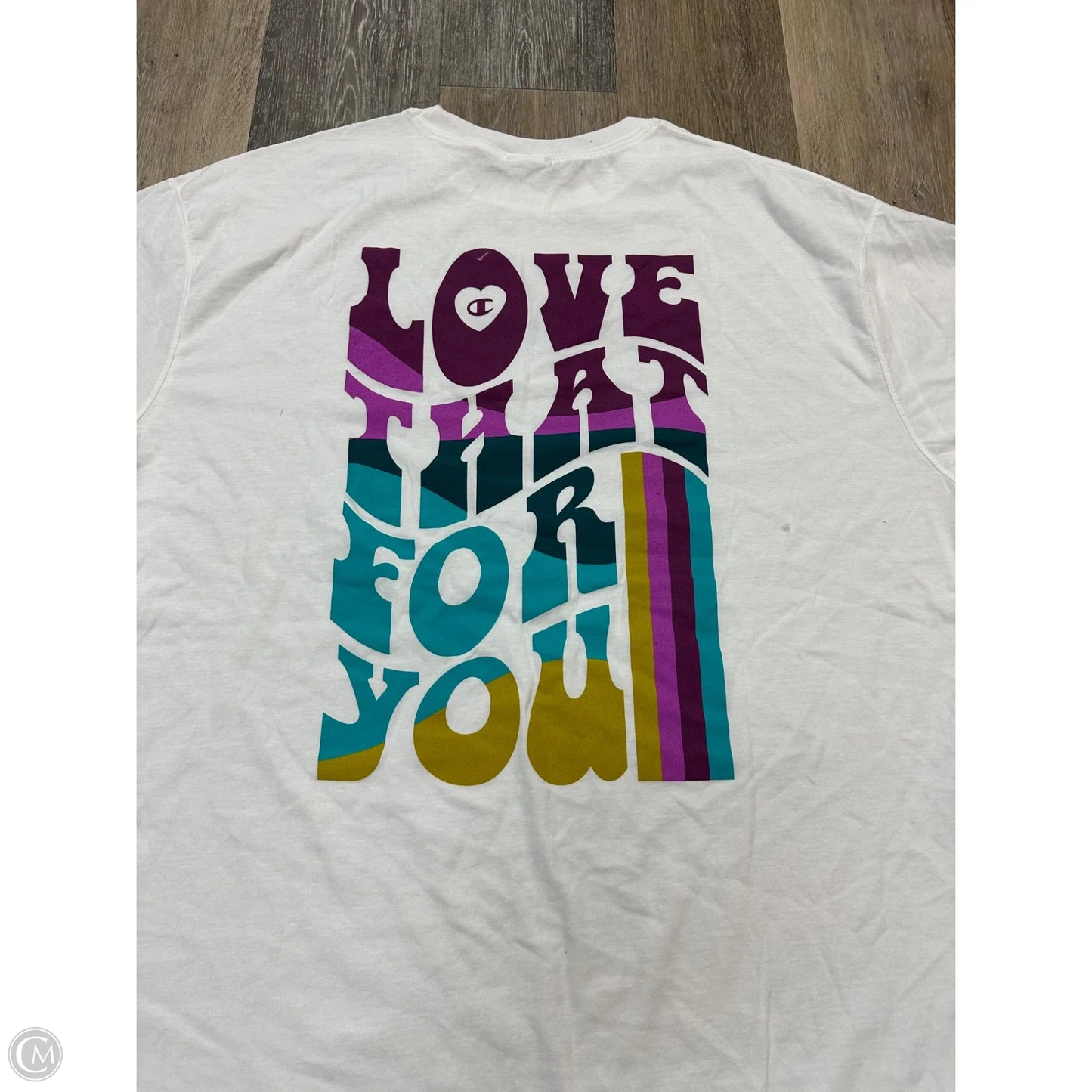 Athletic Top Short Sleeve By Champion In White, Size: 2x