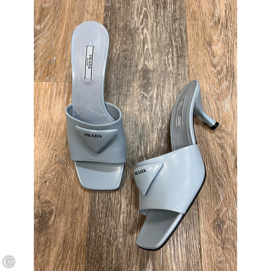 Sandals Luxury Designer By Prada In Blue, Size: 7.5/37.5