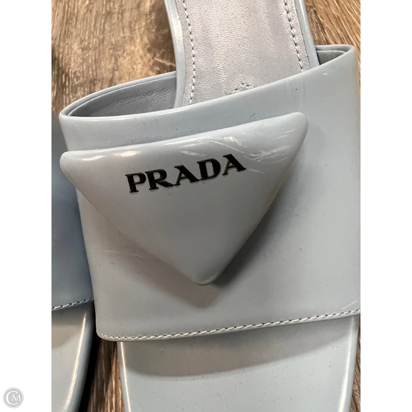 Sandals Luxury Designer By Prada In Blue, Size: 7.5/37.5