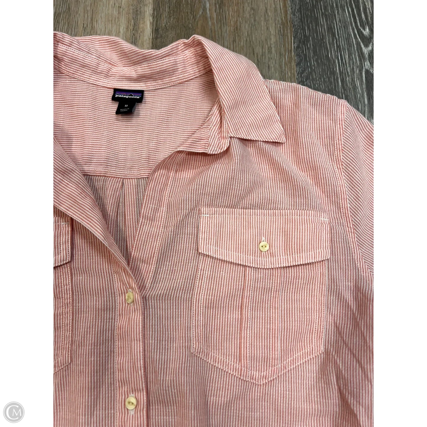 Blouse Long Sleeve By Patagonia In Striped Pattern, Size: M