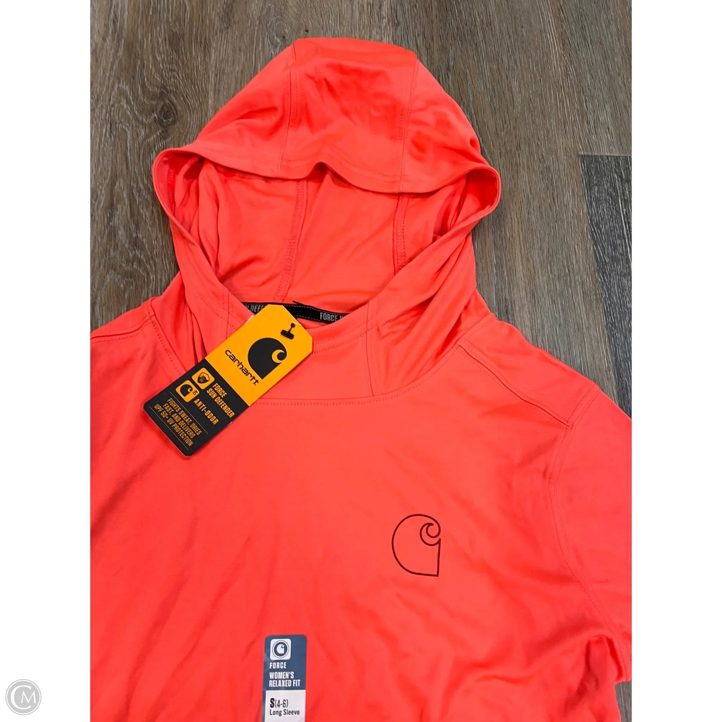 Athletic Top Long Sleeve Hoodie By Carhartt In Coral, Size: S