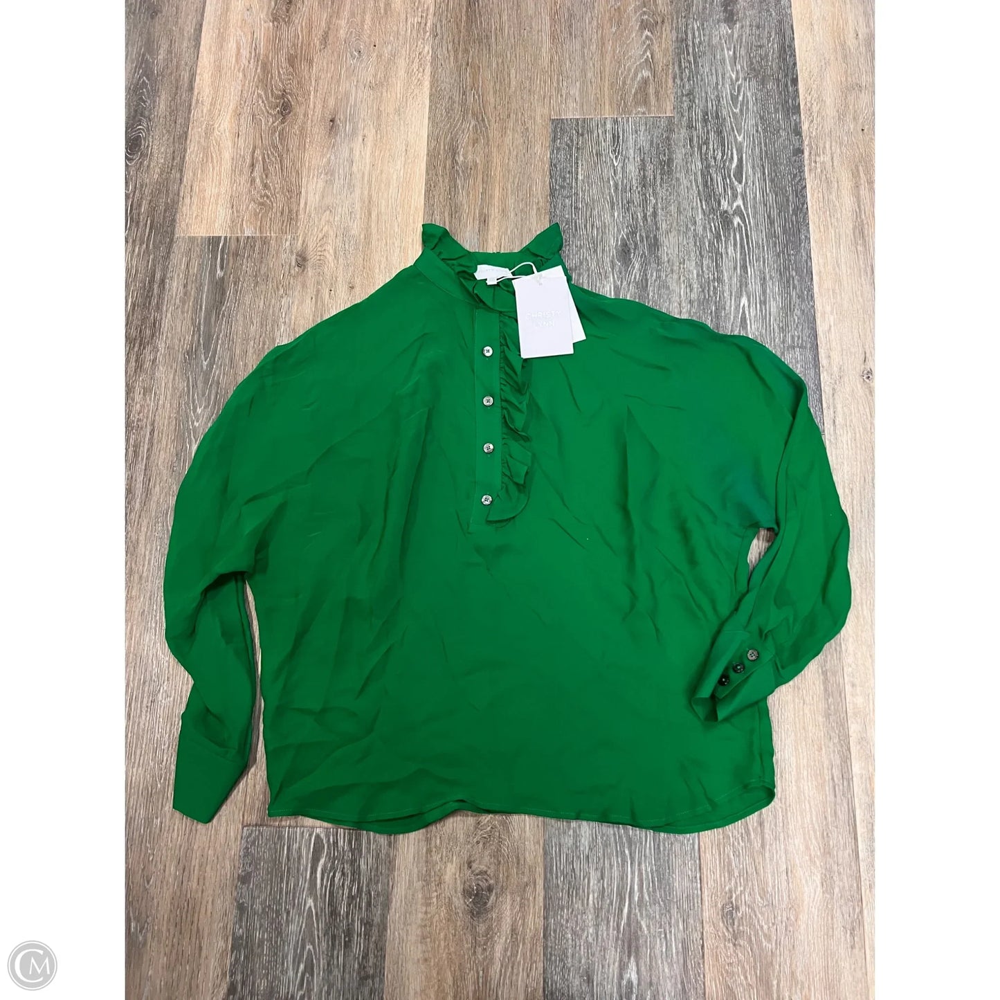 Blouse Designer By Christy Lynn In Green, Size: Xs
