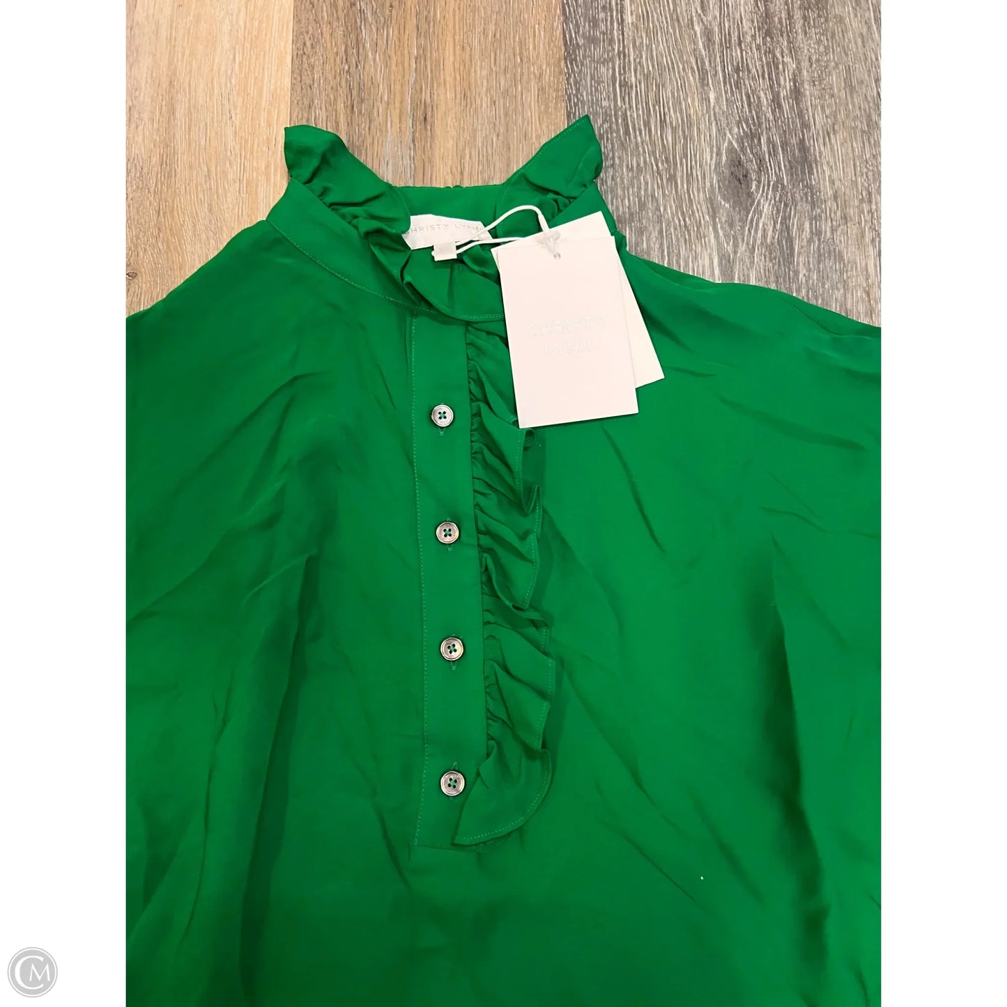 Blouse Designer By Christy Lynn In Green, Size: Xs