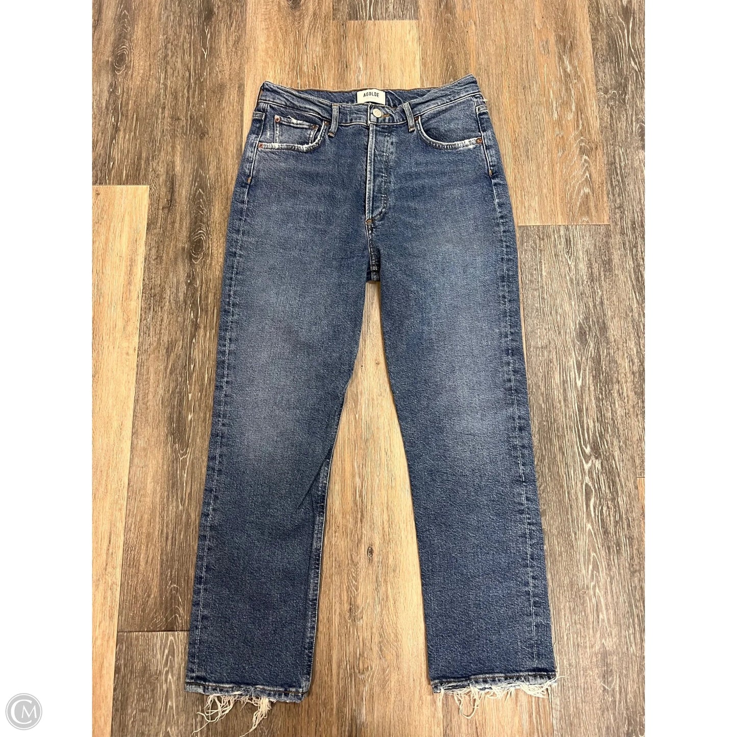 Jeans Straight By Agolde In Blue Denim, Size: 6