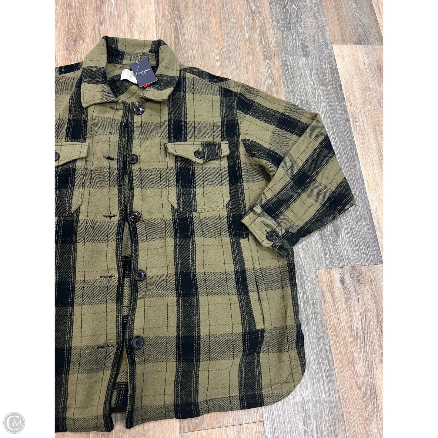 Jacket Shirt By Lucky Brand In Green, Size: L