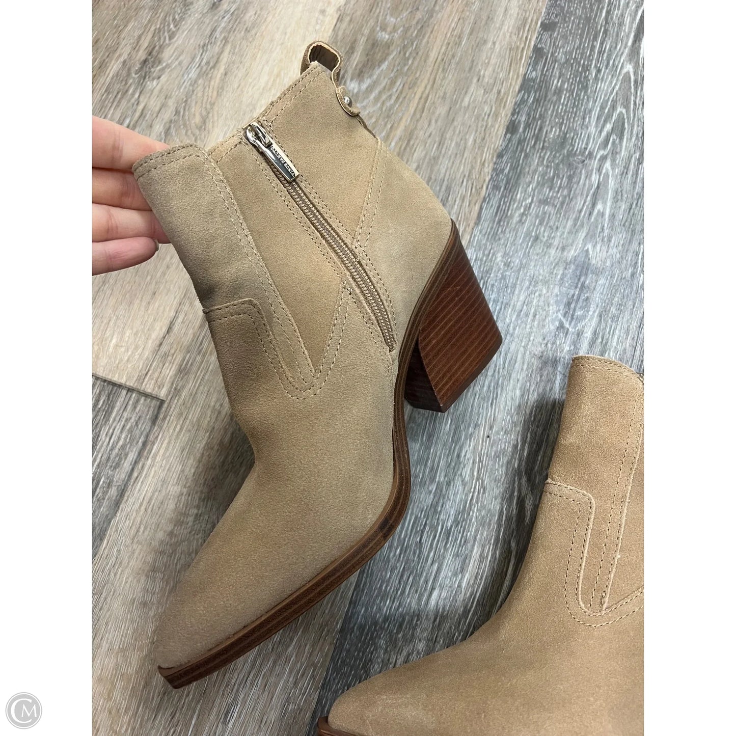 Boots Ankle Heels By Vince Camuto In Tan, Size: 9