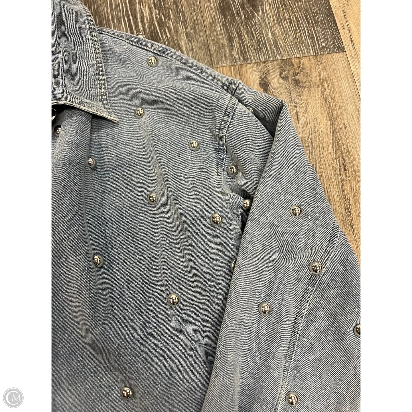 Blouse Long Sleeve By Lov Lov In Blue Denim, Size: S
