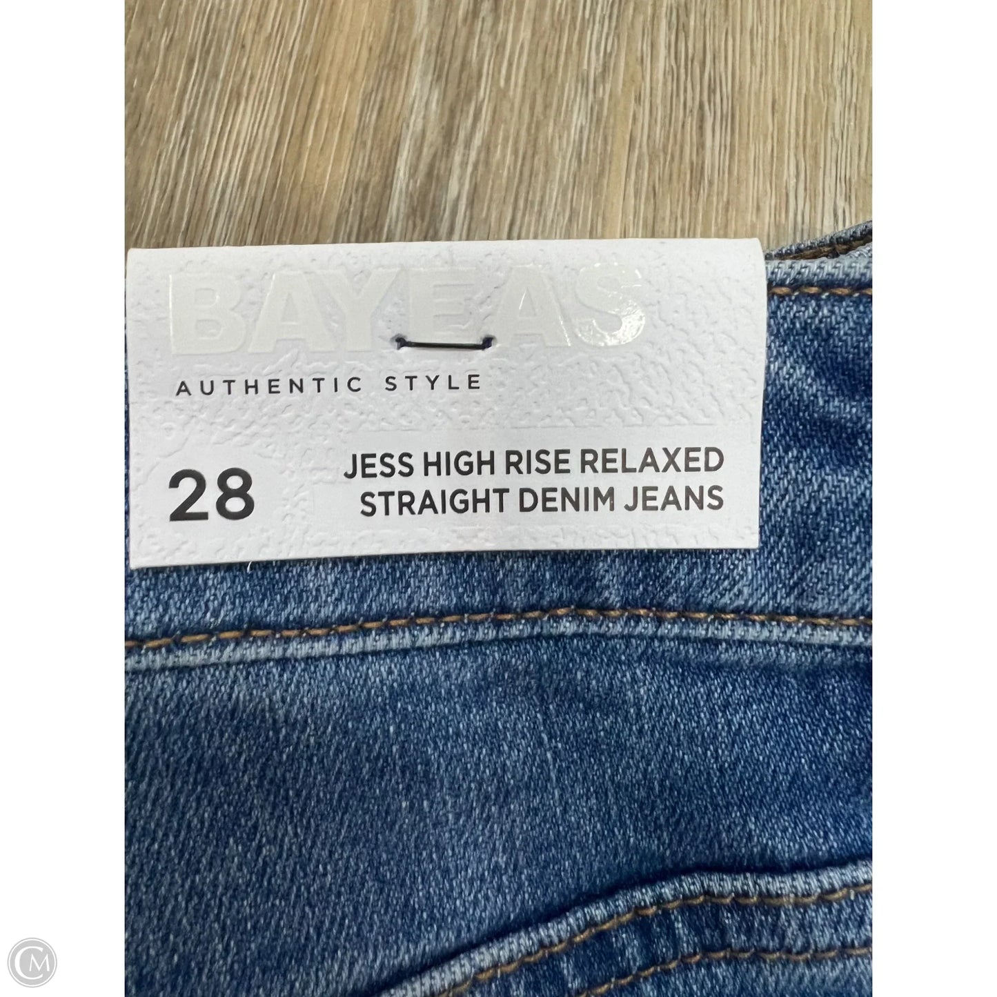 Jeans Straight By BAYEAS In Blue Denim, Size: 6/28