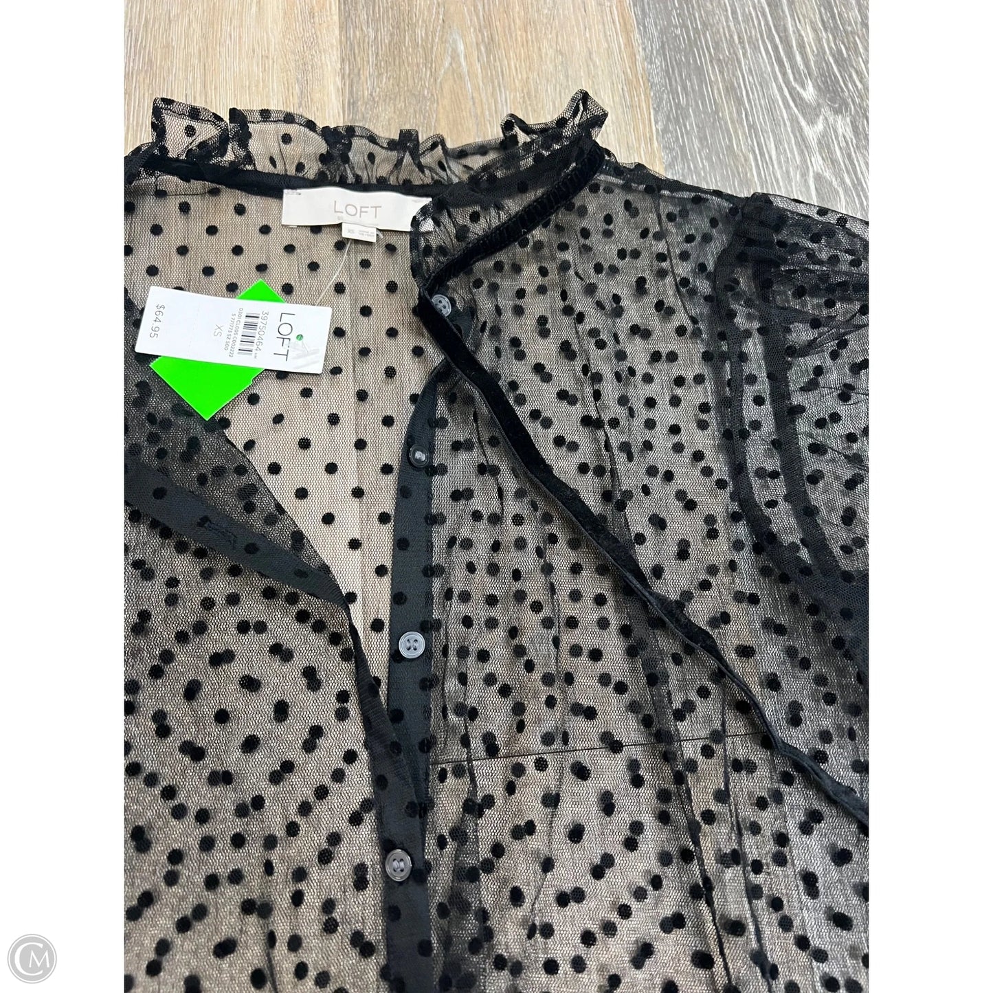 Blouse Long Sleeve By Loft In Black, Size: Xs