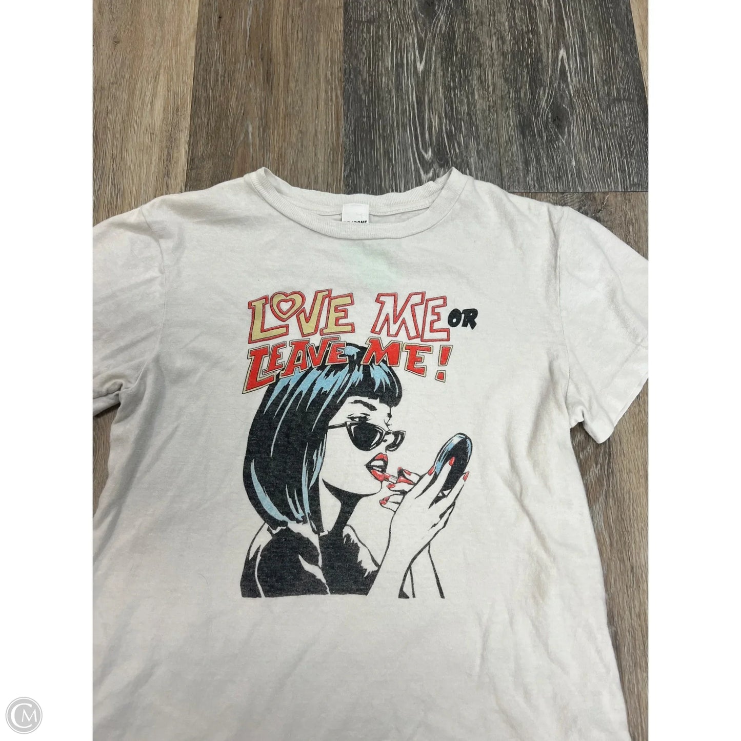 Top Short Sleeve By Re/Done In White, Size: S