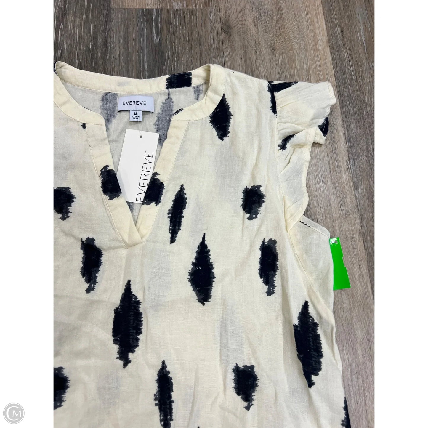 Blouse Short Sleeve By Evereve In Cream, Size: M