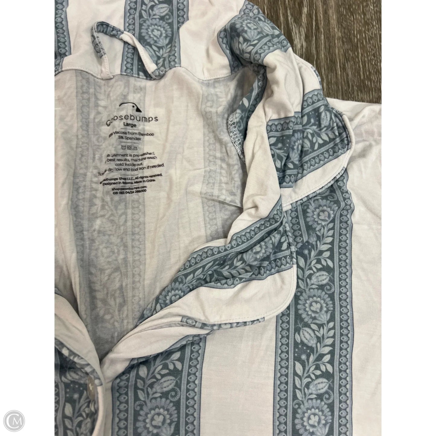 Pajamas 2pc By Goosebumps In Blue & White, Size: L