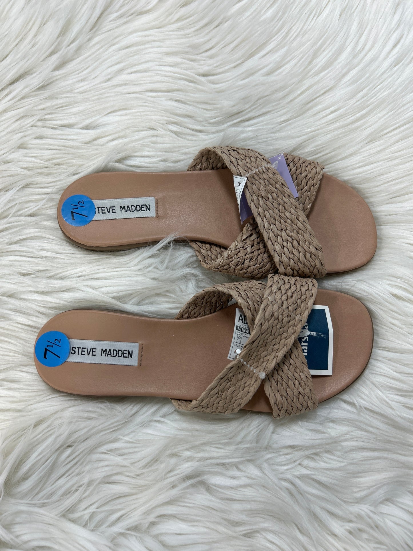 Sandals Flats By Steve Madden In Tan, Size:7.5