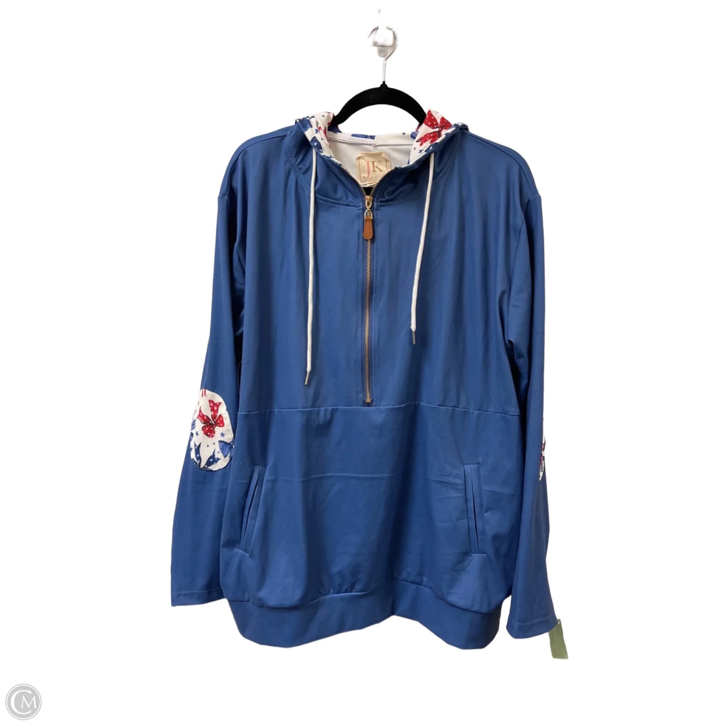 Sweatshirt Hoodie By Clothes Mentor In Blue & Brown, Size: 2x