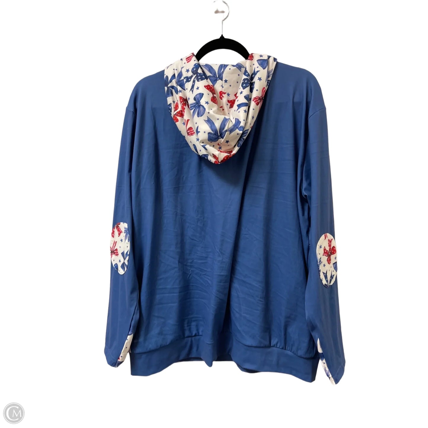 Sweatshirt Hoodie By Clothes Mentor In Blue & Brown, Size: 2x