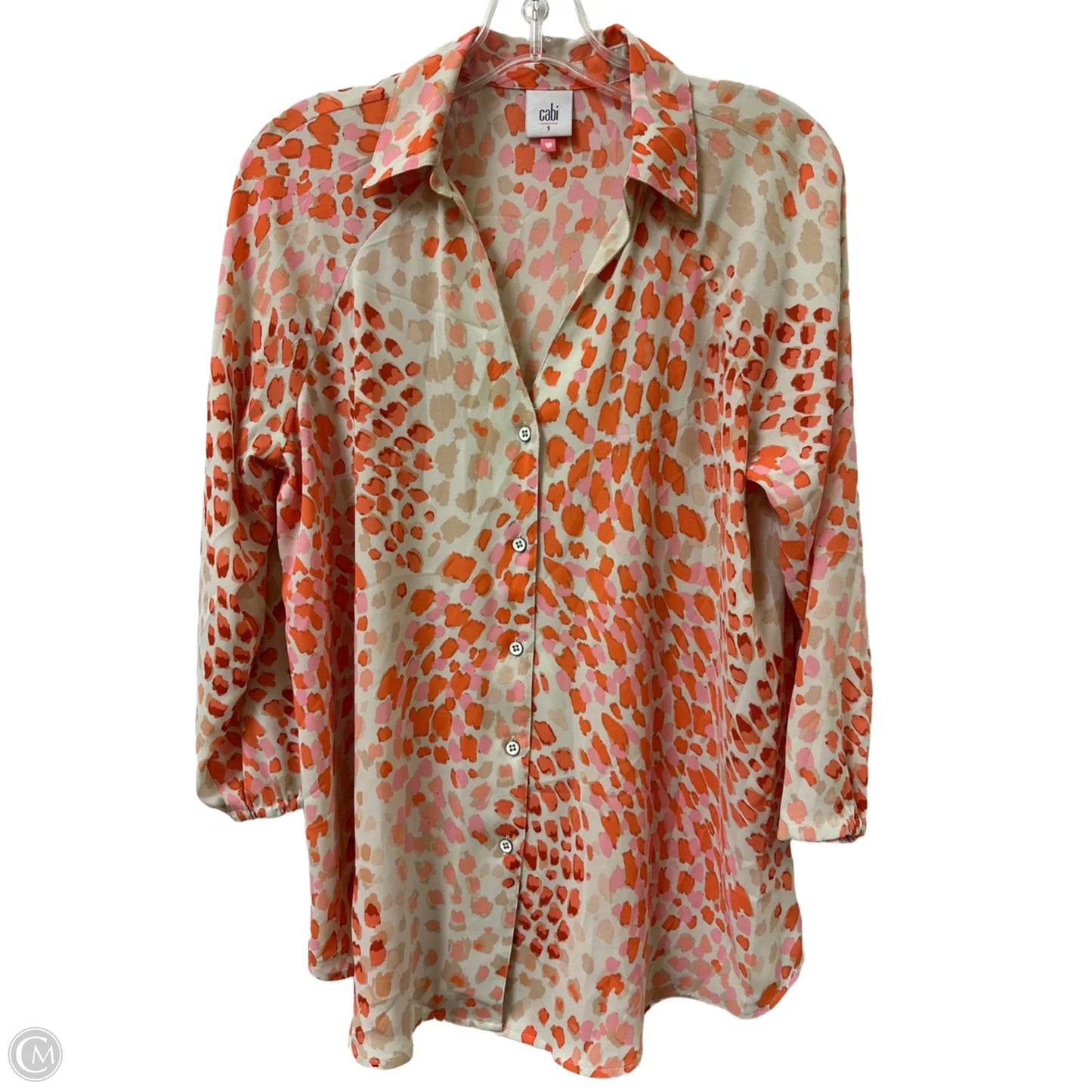 Blouse Long Sleeve By Cabi In Orange, Size: S