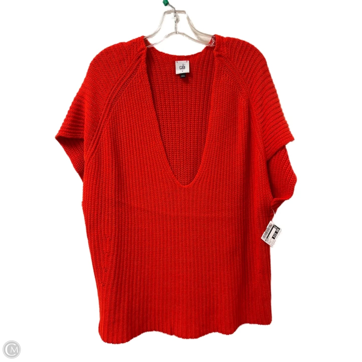 Sweater Short Sleeve By Cabi In Orange, Size: S