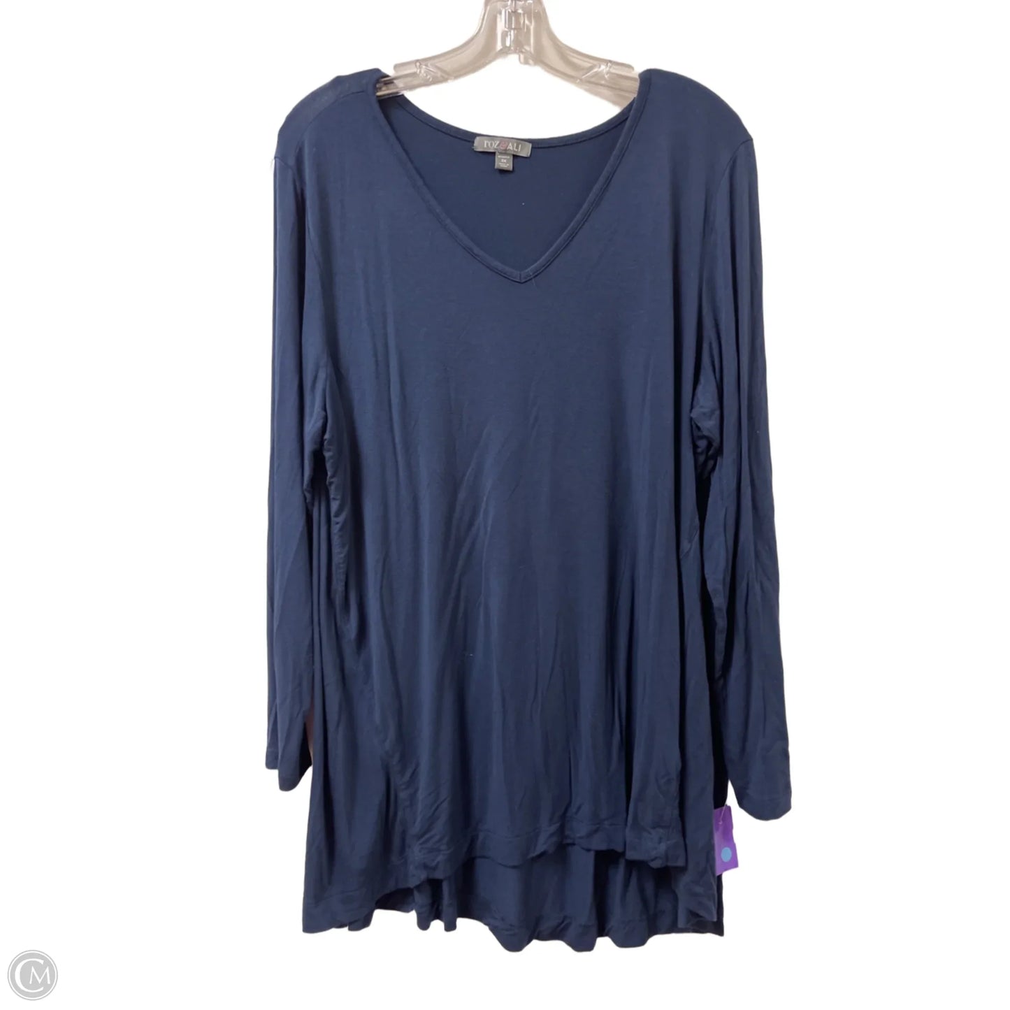 Top Long Sleeve Basic By Roz And Ali In Navy, Size: 3x