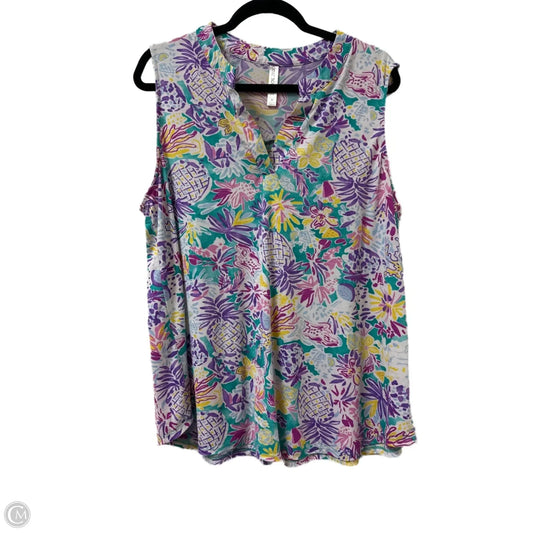 Top Sleeveless By Clothes Mentor In Purple, Size: 2x