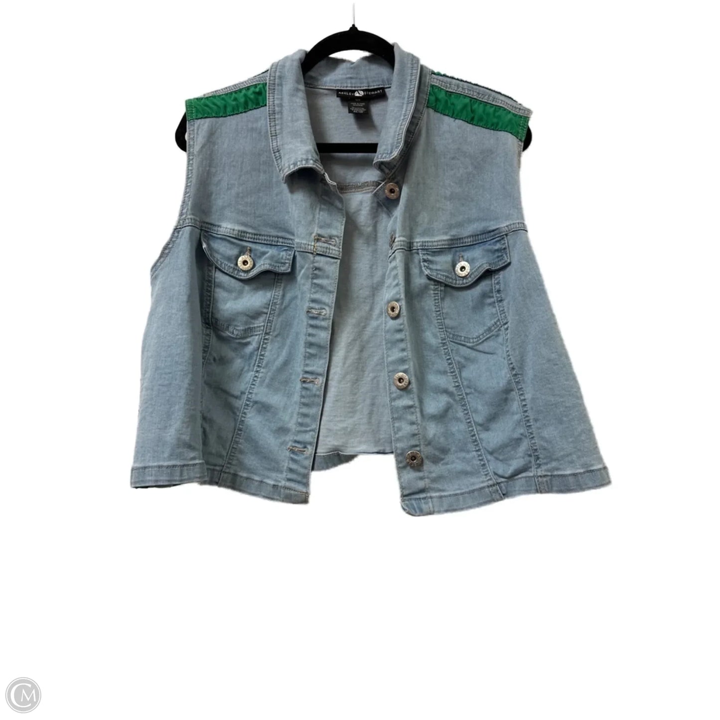 Vest Other By Ashley Stewart In Blue Denim, Size: 3x