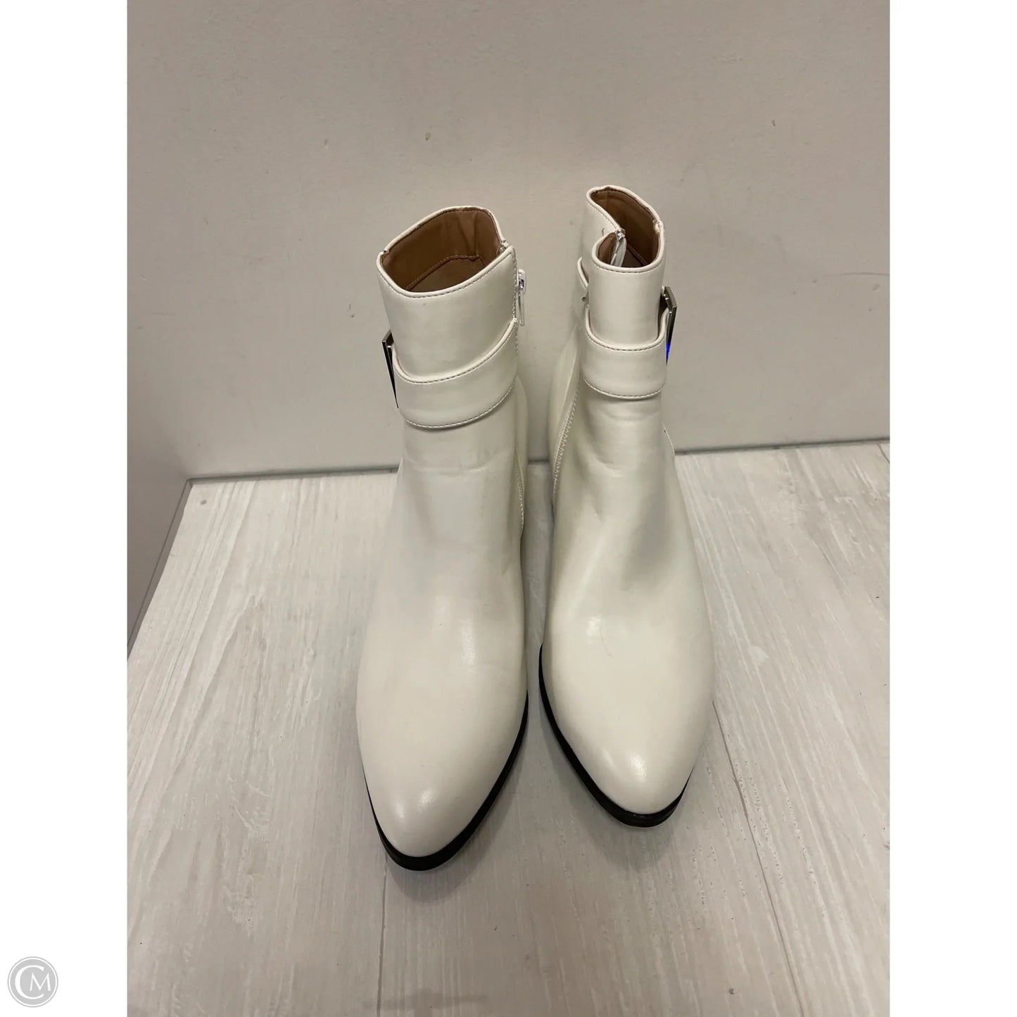 Boots Ankle Heels By Aerosoles In White, Size: 10