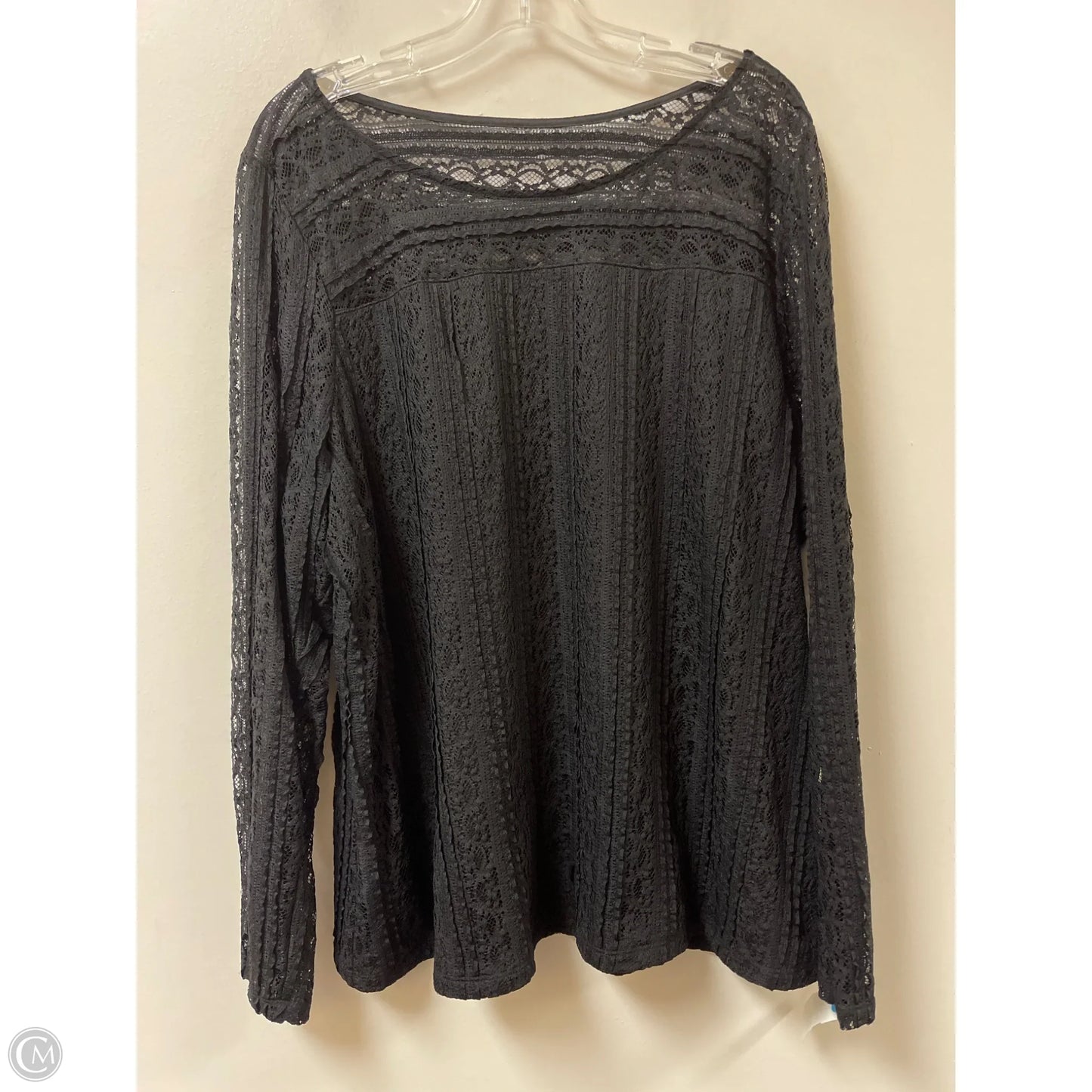 Top Long Sleeve By Lane Bryant In Black, Size: 2x